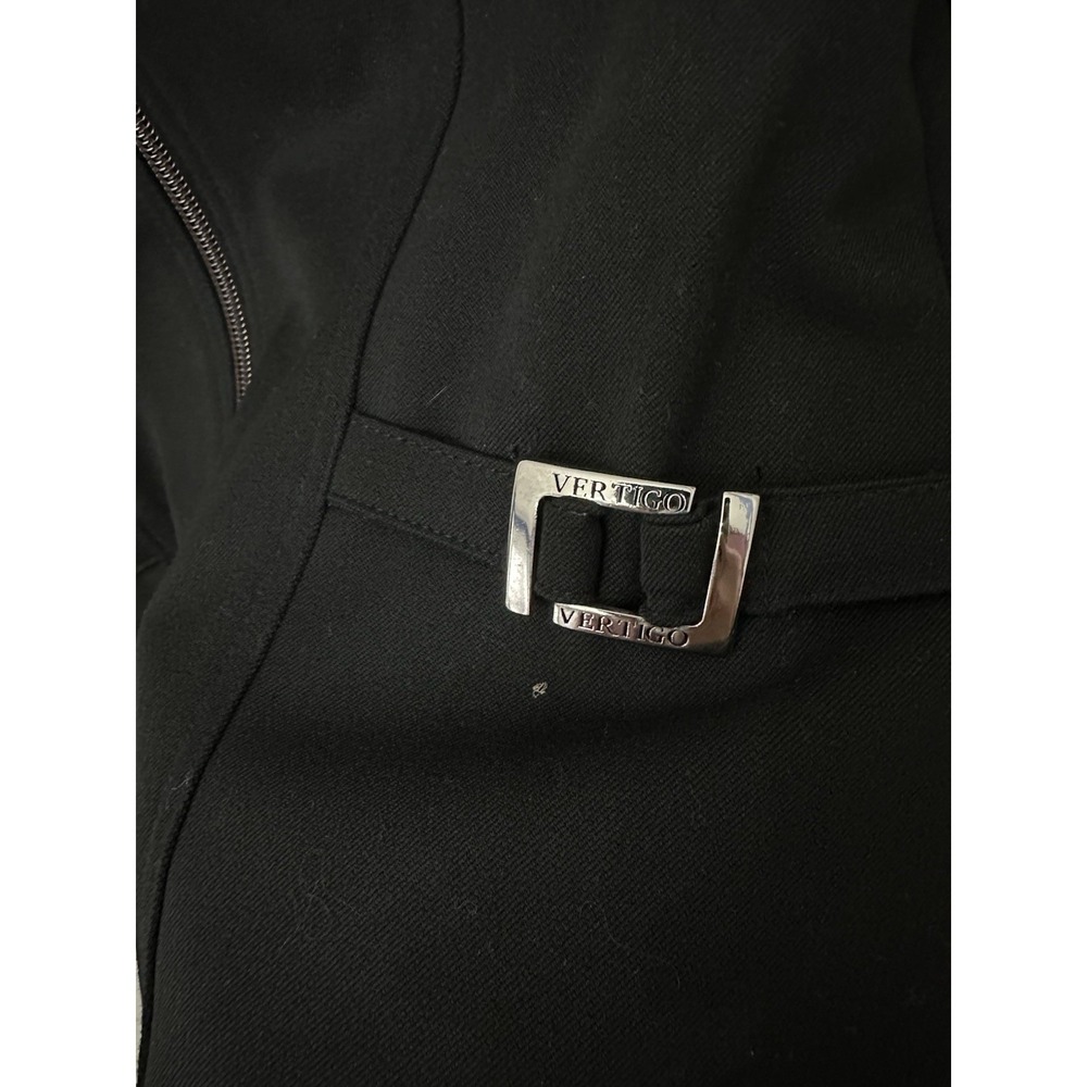 Vertigo Paris Blazer Jacket Size M Black Zip Up Buckle Detail Vintage - Picture 4 of 7